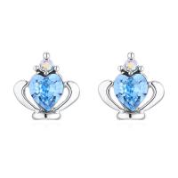 Zinc Alloy Stud Earring, with Austrian Crystal, plated, Korean style & for woman 