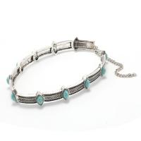 Zinc Alloy Choker Necklace, with turquoise, plated, fashion jewelry & for woman 