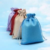 Cotton Fabric Drawstring Bag, portable & durable, mixed colors 