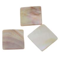 Natural White Shell Beads, Square, DIY & double-hole Approx 2mm 
