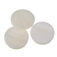 Natural White Shell Beads, Flat Round, fashion jewelry & DIY, white Approx 1mm 