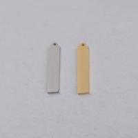 Stainless Steel Pendants, Rectangle, polished Approx 1.35mm 