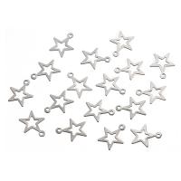 Stainless Steel Star Pendant, plated, DIY, silver color, 18*15mm 