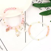Zinc Alloy Crystal Bracelets, with Zinc Alloy, plated & for woman & enamel & with rhinestone .5 Inch 