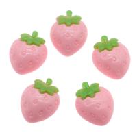 Fruit Resin Cabochon, Strawberry, fashion jewelry & DIY, pink Approx 