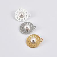 Hollow Brass Pendants, with ABS Plastic Pearl, plated, Random Color, 14mm Approx 1mm 