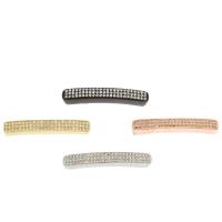 Brass Straight Tube, plated, micro pave cubic zirconia Approx 1.5mm, Approx 