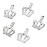 Stainless Steel Crown Pendant, plated, DIY, silver color, 15*10mm 