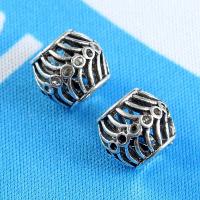 Zinc Alloy Hollow Beads, plated, DIY, silver color, 12*10mm 