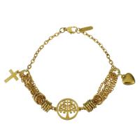 Bracelet en acier inoxydable, Placage de couleur d'or, bracelet à breloques & pour femme  8.5mm Environ 8.5 pouce, Vendu par brin