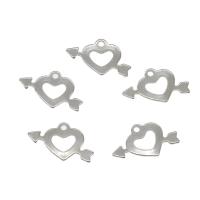 Stainless Steel Heart Pendants, 304 Stainless Steel, original color Approx 1.2mm 