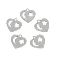 Stainless Steel Heart Pendants, 304 Stainless Steel, original color Approx 1.5mm 