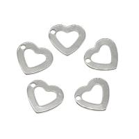 Stainless Steel Heart Pendants, 304 Stainless Steel, original color Approx 1.3mm 