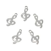 Stainless Steel Musical Instrument and Note Pendant, 304 Stainless Steel, Music Note, original color Approx 1.3mm 