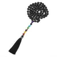Lava Sweater Chain Necklace, with Polyamide & Gemstone, Tassel, fashion jewelry & Unisex, 70mm, 8mm Approx 34.6 Inch 