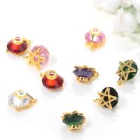 Cubic Zirconia Brass Pendants, with Cubic Zirconia, gold color plated Approx 0.5mm 