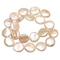 Coin Cultured Freshwater Pearl Beads, Button, natural, pink, 16-18mm Approx 0.8mm 