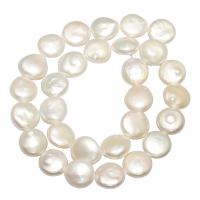 Coin Cultured Freshwater Pearl Beads, Button, natural, white, 13-14mm Approx 0.8mm 