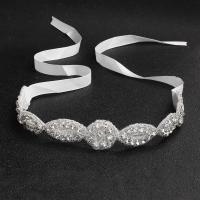 Bridal Hair Wreath, Etamine, with Seedbead & Rhinestone, fashion jewelry & for woman & with rhinestone, 28.5cmx2.5cm 