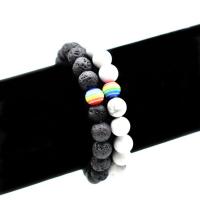 Magnesit Armband, mit Abrazine Stein & Lava, Modeschmuck & verschiedenen Materialien für die Wahl & unisex, 8mm, Länge:7 ZollInch, verkauft von Strang