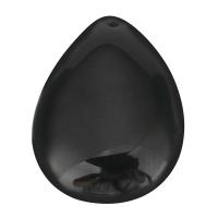 Pendentif obsidienne noire, larme, bijoux de mode & DIY, noire Environ 1.5mm, Vendu par PC