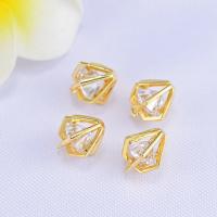 Cubic Zirconia Brass Pendants, with Cubic Zirconia, gold color plated, hollow, 10mm Approx 1mm 