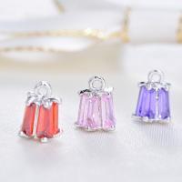 Cubic Zirconia Brass Pendants, silver color plated, micro pave cubic zirconia 7mm Approx 1mm 
