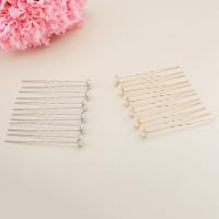 Hair Stick, Zinc Alloy, with Plastic Pearl, handmade, for woman & with rhinestone 7.7cmx1cm 