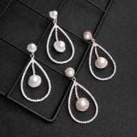 Boucle d'oreille nuptiale, perle de plastique, avec strass, pour femme & avec strass, plus de couleurs à choisir Vendu par paire