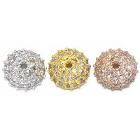 Brass Bead Cap, plated, micro pave cubic zirconia Approx 0.5mm 