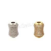 Befestigter Zirkonia European Perlen, Messing, plattiert, Micro pave Zirkonia, keine, 11x16mm, Bohrung:ca. 4mm, 5PCs/Tasche, verkauft von Tasche