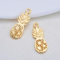 Brass Fruit Pendants, Pineapple, gold color plated, hollow, 18mm Approx 1mm 