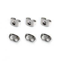 Stainless Steel Ear Nut Component, platinum color plated 