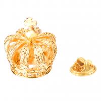 laiton Broche de col, couronne, Placage de couleur d'or, bijoux de mode & unisexe & creux Vendu par PC