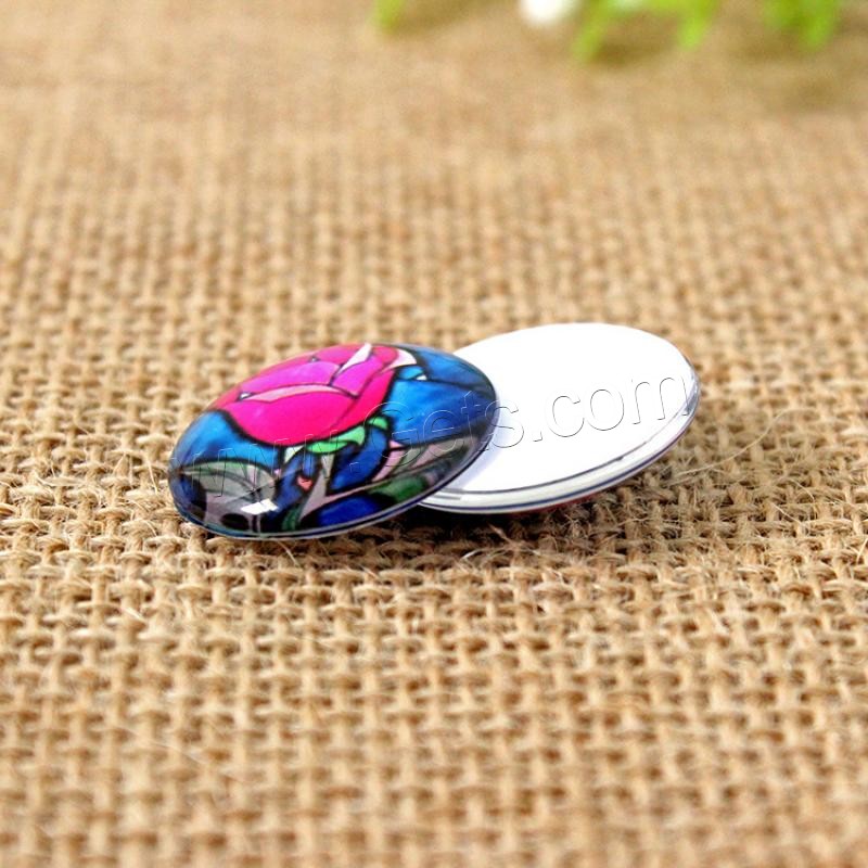 Time Gem Cabochon, Glass, with Paper, time gem jewelry & different size for choice & flat back, mixed colors, Sold By PC