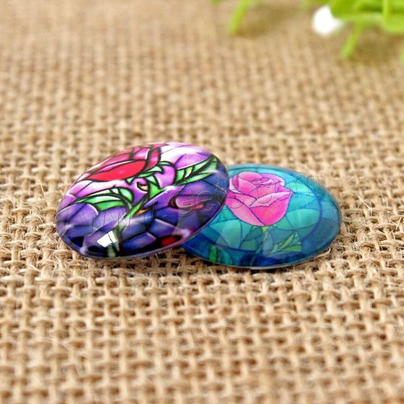 Time Gem Cabochon, Glass, with Paper, time gem jewelry & different size for choice & flat back, mixed colors, Sold By PC