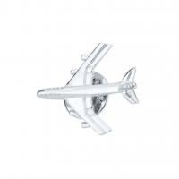 Brass Collar Brooch, Airplane, silver color plated, fashion jewelry & Unisex 