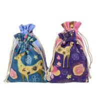 Linen Jewelry Pouches Bags, printing 