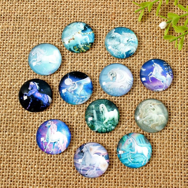 Time Gem Cabochon, Glass, time gem jewelry & different size for choice & flat back & mixed, Sold By PC