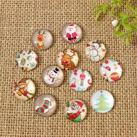 Time Gem Cabochon, Glass, with Paper, Christmas Design & time gem jewelry & flat back & mixed 