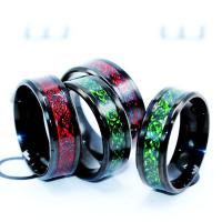Stainless Steel Finger Ring, with Carbon Fibre, plated, fashion jewelry & Unisex 