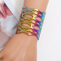 Bracelet manchette de zinc en alliage, alliage de zinc, Placage, bijoux de mode & pour femme, multicolore, 60*60mm Vendu par lot