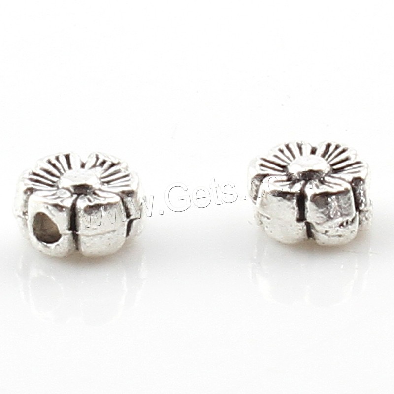 Zinc Alloy Flower Beads, plated, more colors for choice, 6x6x3mm, Hole:Approx 1mm, Approx 1250PCs/Bag, Sold By Bag