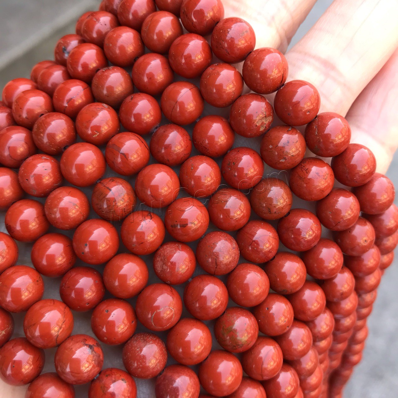Red Jasper Bead, Round, polished, different size for choice, Hole:Approx 1mm, Sold By Strand
