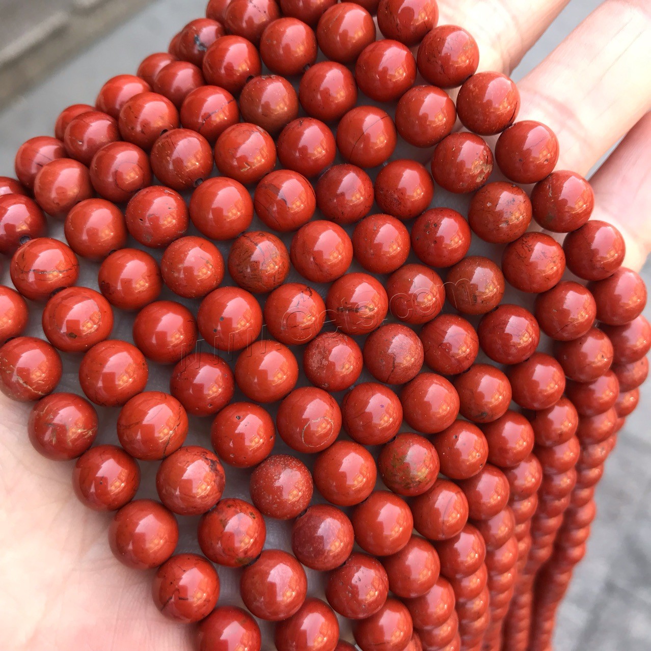 Red Jasper Bead, Round, polished, different size for choice, Hole:Approx 1mm, Sold By Strand