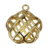Hollow Brass Pendants, gold color plated Approx 1.5mm 