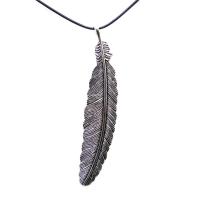 Zinc Alloy Necklace, with waxed cord, antique silver color plated, vintage design & Unisex nickel, lead & cadmium free Approx 17.7 Inch 