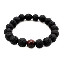 Bracelet de perles de lave, lave volcanique, avec pierre gemme, unisexe & styles différents pour le choix, 10mm, Vendu par brin