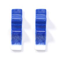 Porcelain Stud Earring, plated, fashion jewelry & for woman, blue, 62mm 