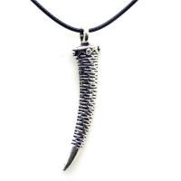 Zinc Alloy Necklace, with waxed cord, Wolf Tooth, antique silver color plated, vintage design & for man, nickel, lead & cadmium free Approx 17.7 Inch 